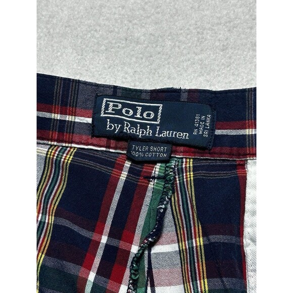 POLO Ralph Lauren Tyler SHORTS Golf Men's Size 36 Plaid Flat Front Chino - Picture 5 of 11